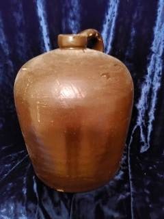 Brown Glazed Stoneware Jug with Handle