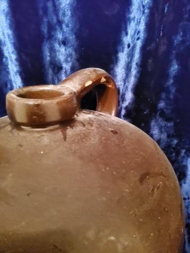 Brown Glazed Stoneware Jug with Handle