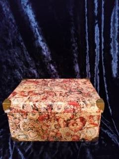 Decoupage Wooden Storage Box with Floral Design