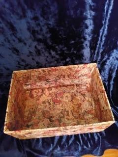 Decoupage Wooden Storage Box with Floral Design