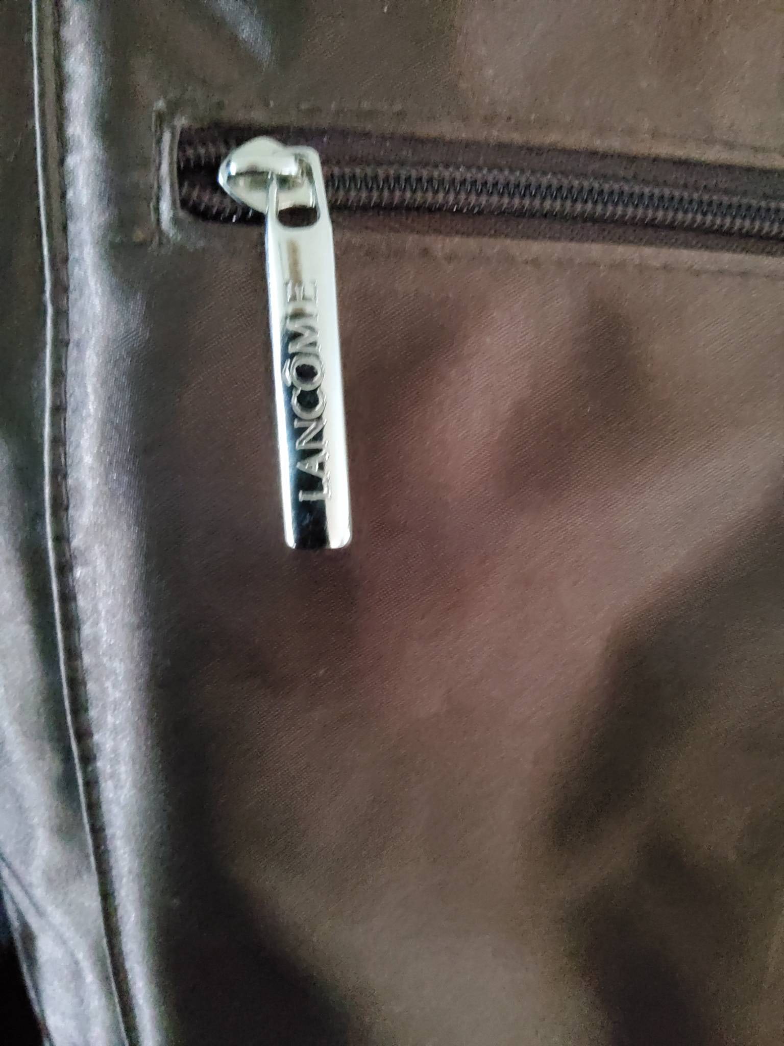 Lancome Brown Tote Bag with Zipper Closure