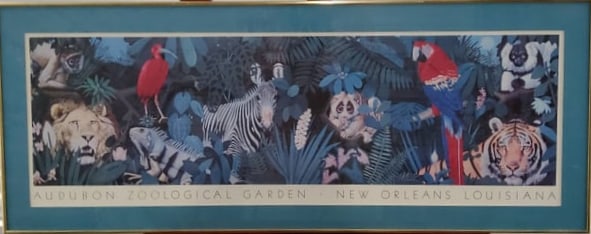 Audubon Zoo Wildlife Art Print with Animals