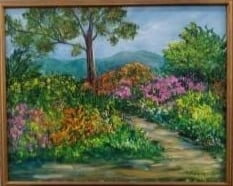 Framed Landscape Oil Painting Signed L. Hebe