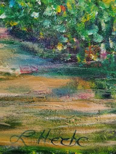 Framed Landscape Oil Painting Signed L. Hebe