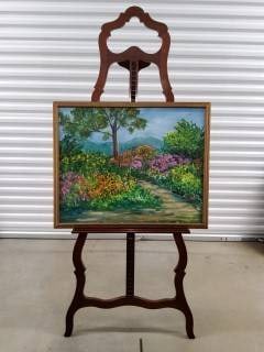 Framed Landscape Oil Painting Signed L. Hebe