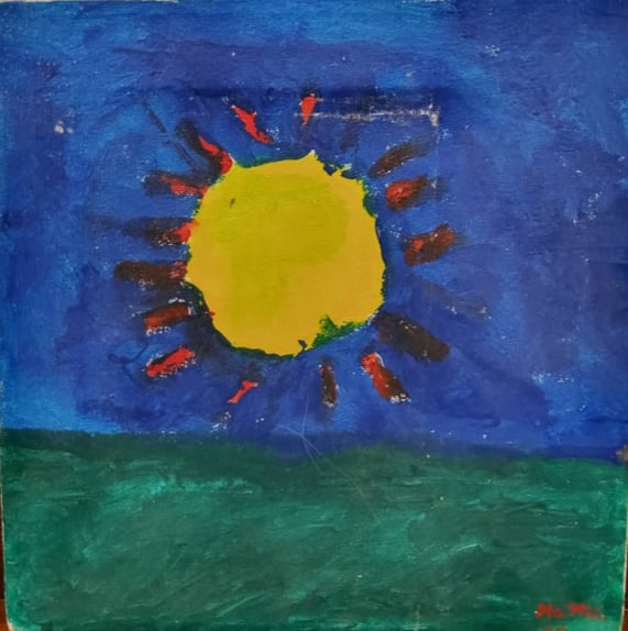 Signed Painting of Sun