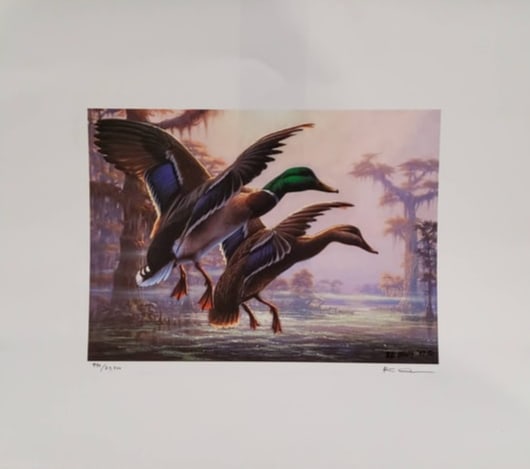 R.C. Davis Louisiana Mallard Print with Duck Stamps