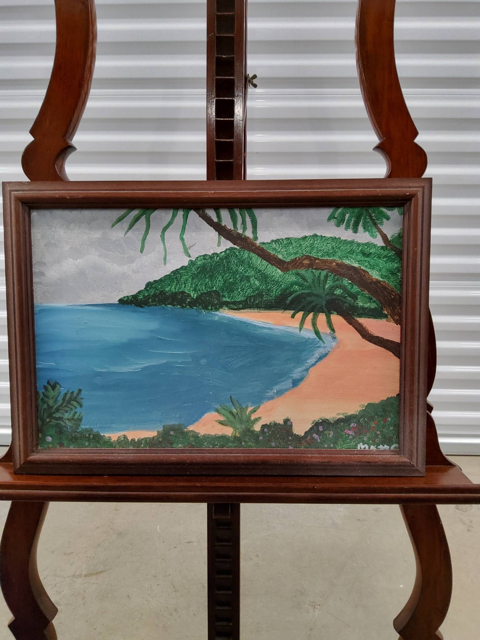 Framed Landscape Painting by Obscured Artist