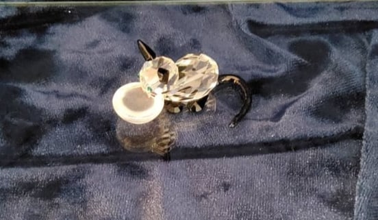 Crystal Kitten Figurine with Glass Base