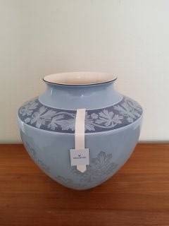 Wedgwood Blue Floral Decorative Vase