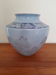 Wedgwood Blue Floral Decorative Vase
