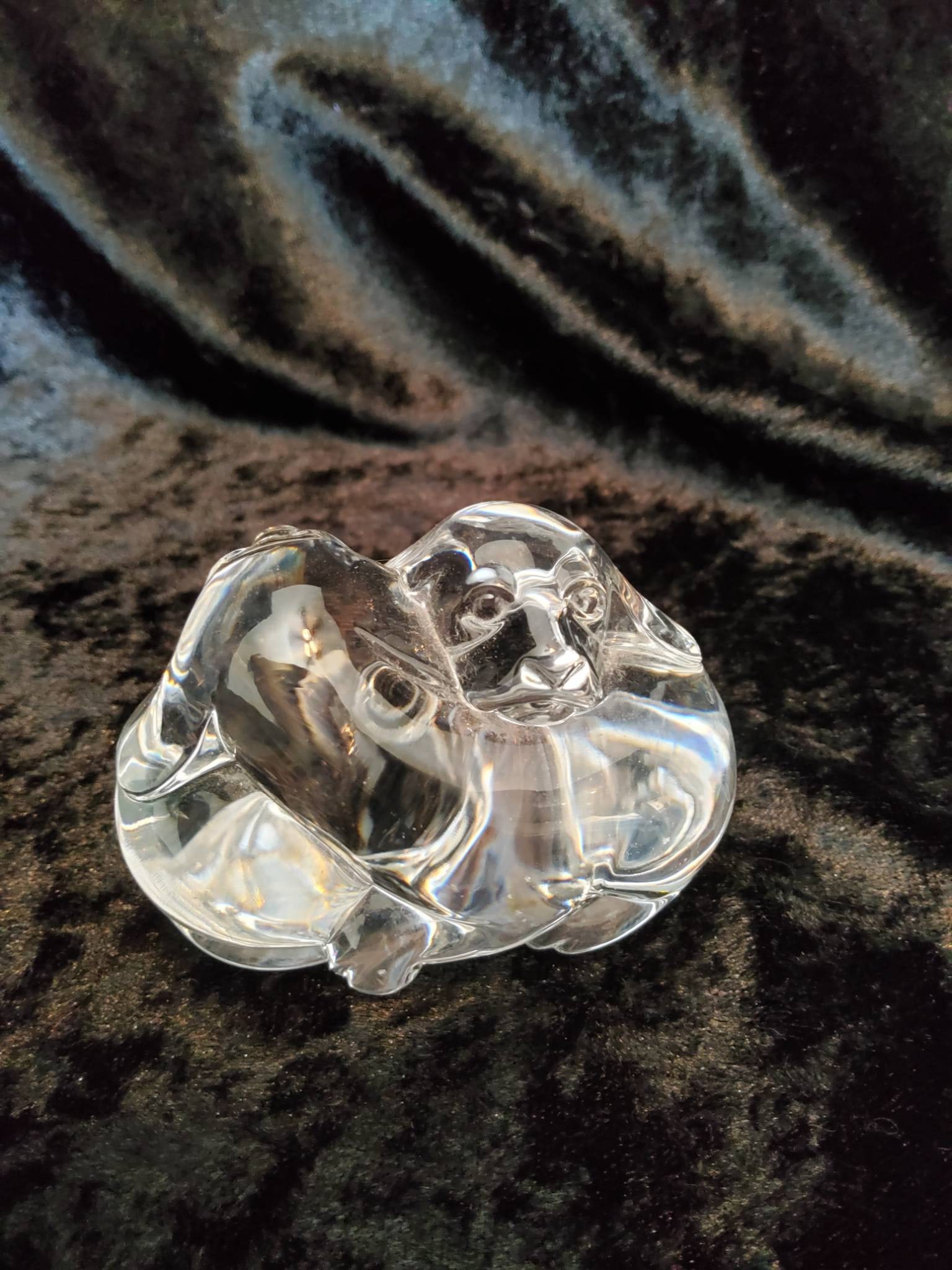 Steuben Crystal Figurine “Puppy Love" Hand Cooler