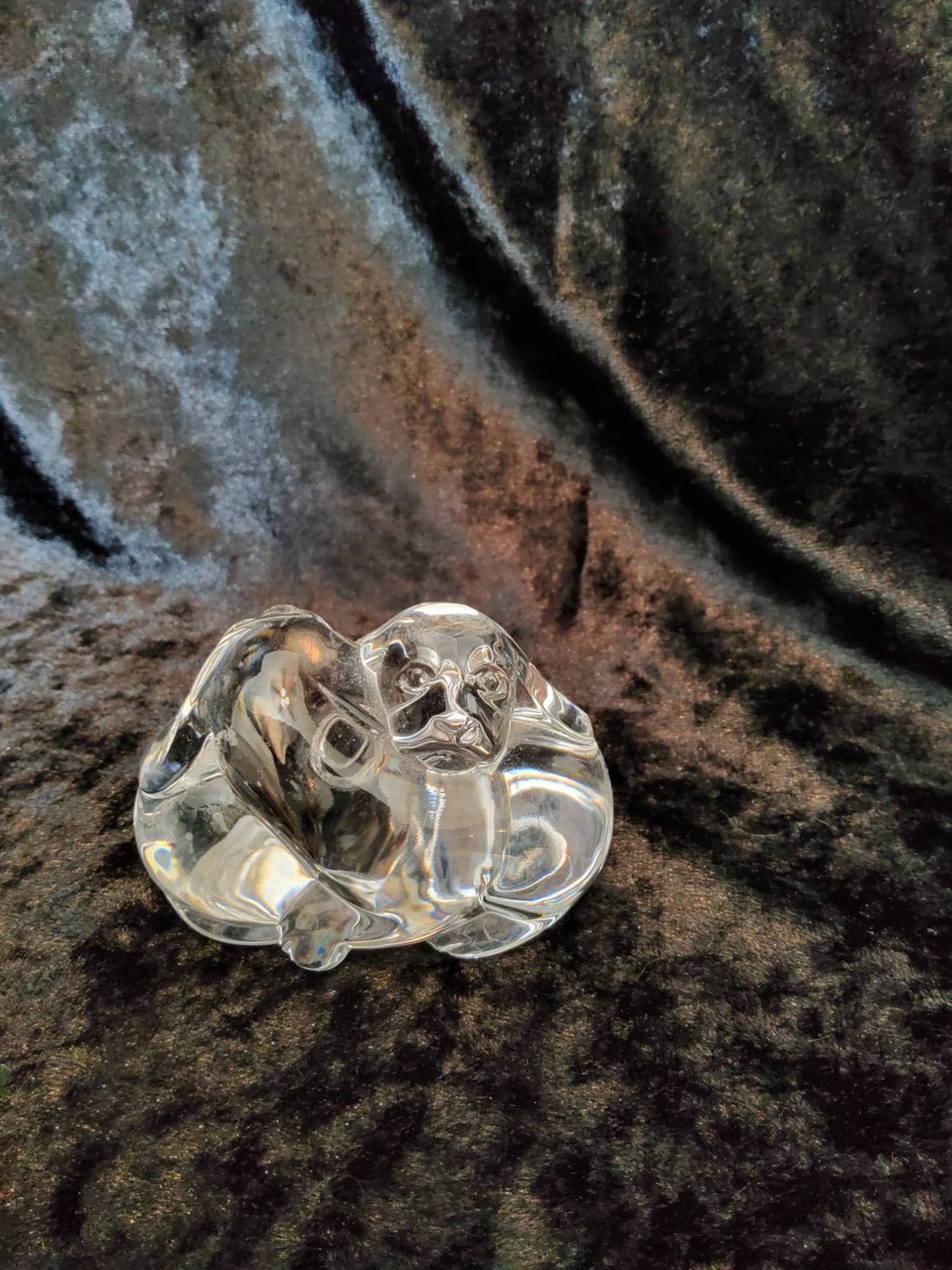 Steuben Crystal Figurine “Puppy Love" Hand Cooler