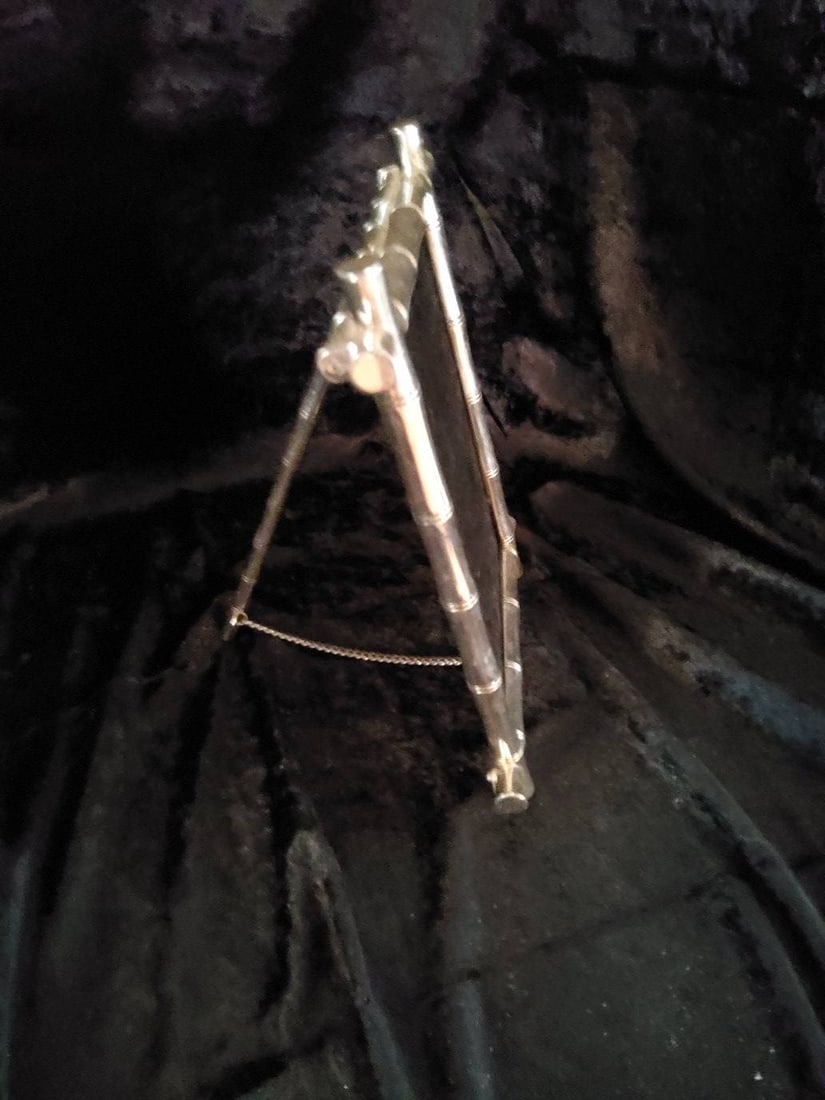 Silver-Tone, Bamboo-Style, Standing Picture Frame