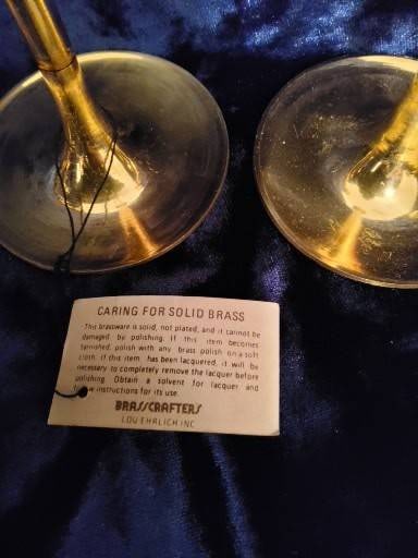 Set of Seven Solid Brass Candle Holders by Brasscrafters