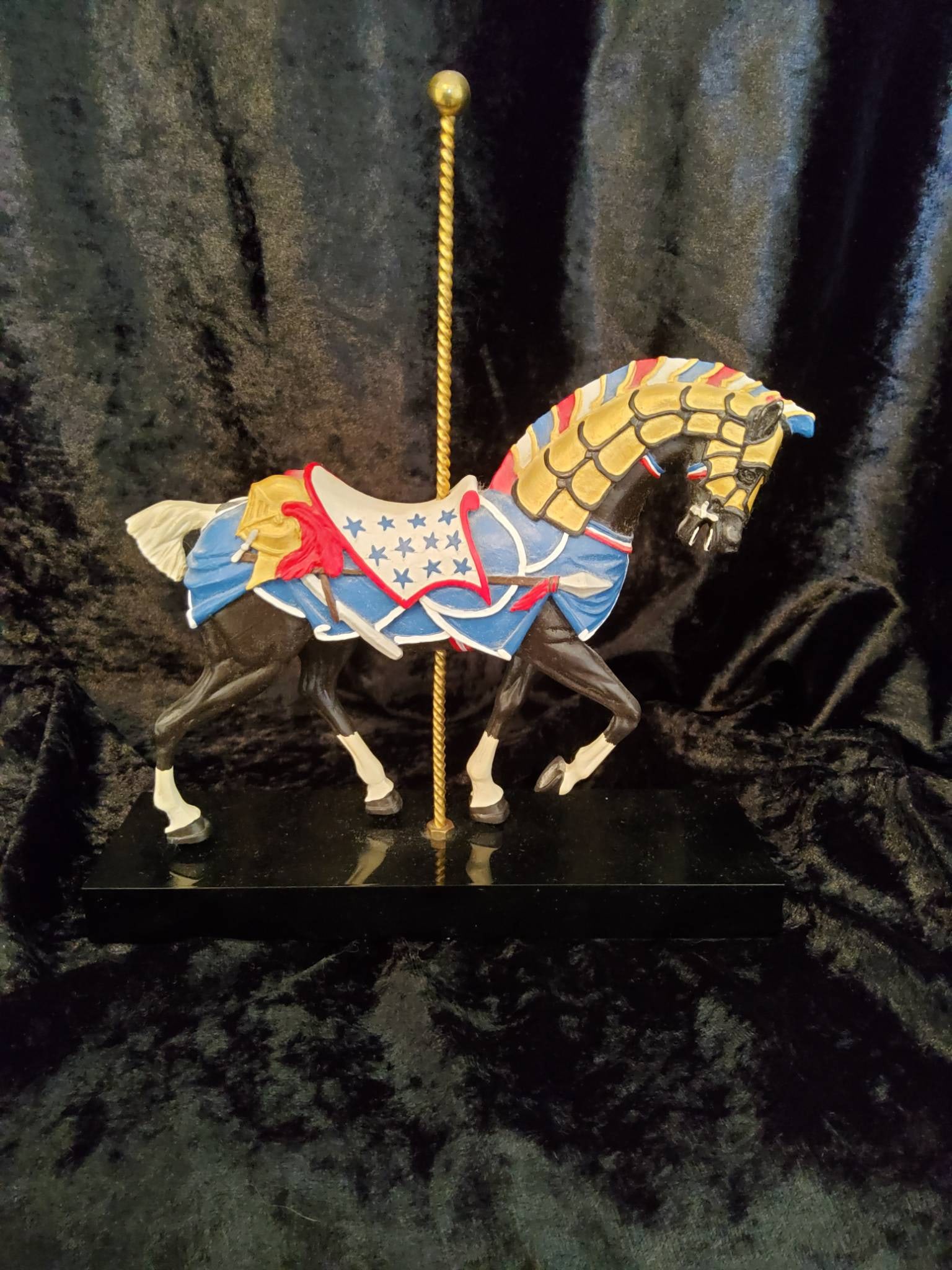 Hamilton Collection Patriotic Horse Carousel Figurine