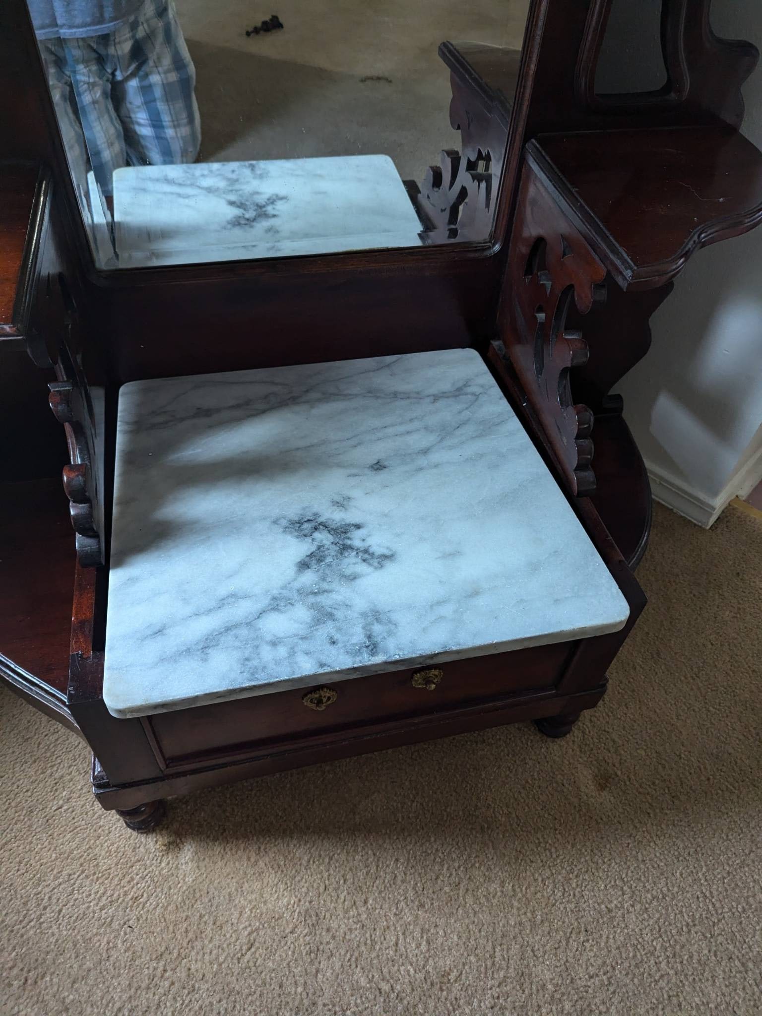 Victorian-Style Wooden HallStand With Mirror