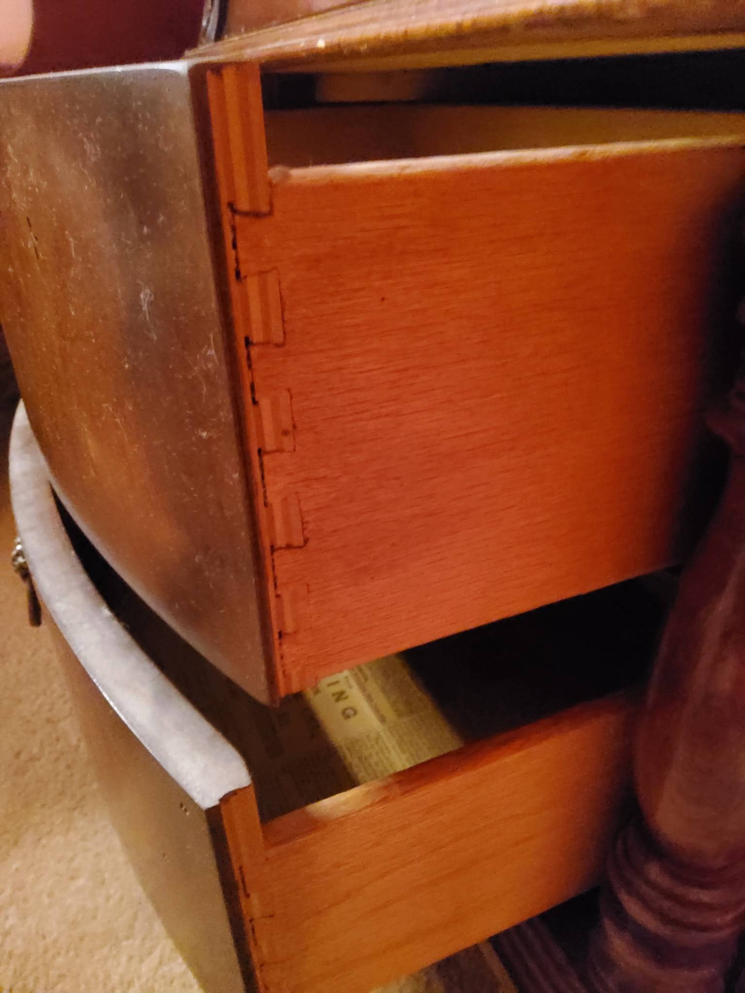 Wooden 3-Drawer Chest with Marble Top
