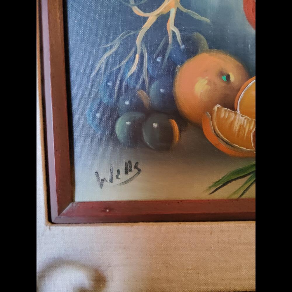 Still Life Print, Signed, Wells, Framed Art