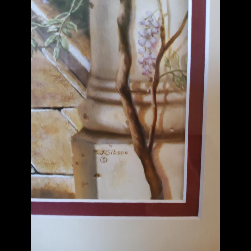 J. Gibson Art Print, Framed - Fountain Scene