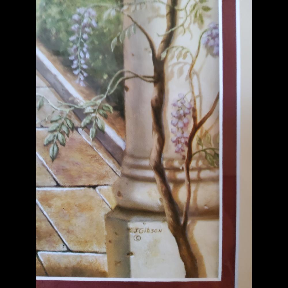 J. Gibson Art Print, Framed - Fountain Scene