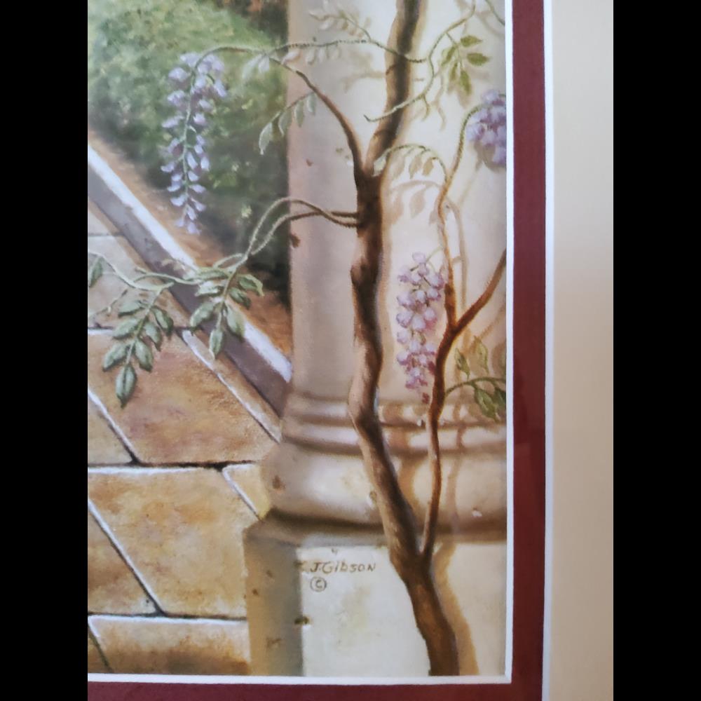 J. Gibson Art Print, Framed - Fountain Scene