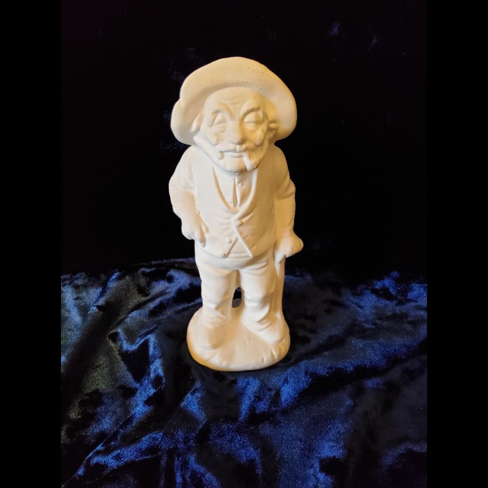 Ceramic Figurine, Man with Hat and Cane