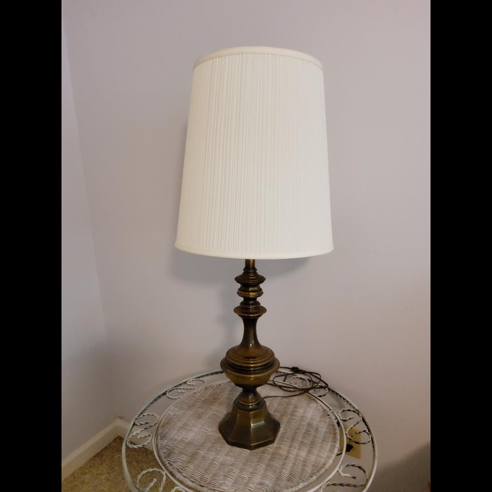 Vintage Table Lamp - Pleated Shade, Ornate Base