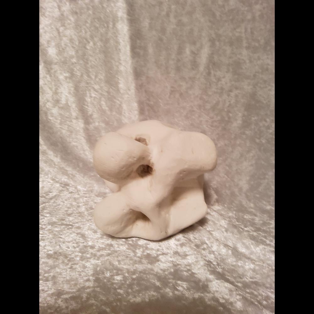 Abstract Sculpture, White Handmade Clay Figure, Unique Design