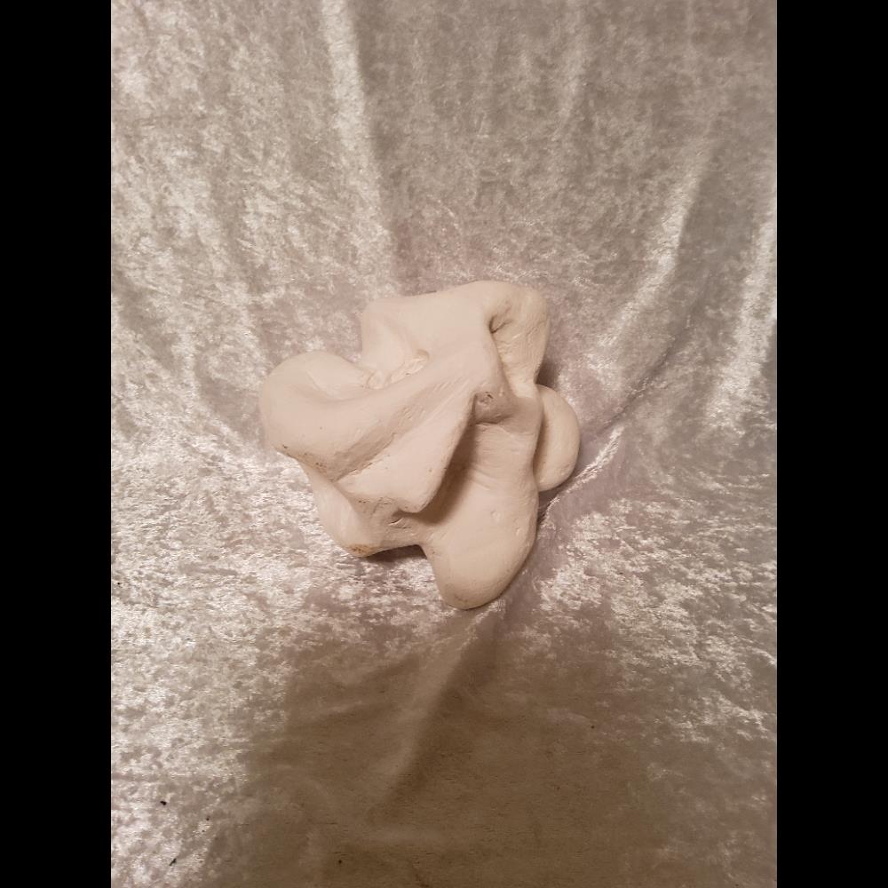 Abstract Sculpture, White Handmade Clay Figure, Unique Design