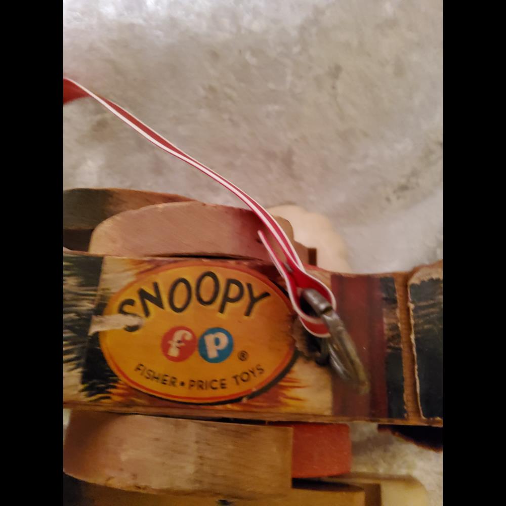 Fisher-Price Snoopy Dog Pull Toy - Vintage, Spotted, Collectible