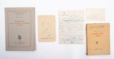 CINQUE TRA DOCUMENTI E PUBBLICAZIONI DI ETTORE LI GOTTI: 1) Bozza di lettera autografa di Li 