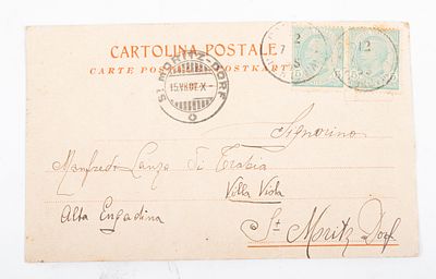 FOTOCARTOLINA AUTOGRAFA di Filippo duca d’Orleans spedita a Manfredi Lanza di Trabia e inviata 