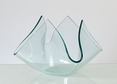 PIETRO CHIESA, Centrotavola modello “Cartoccio” in cristallo. Produzione Fontana Arte, Italia 