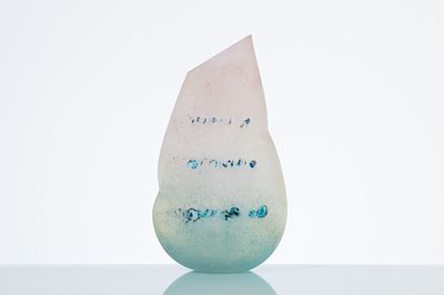 ALFREDO BARBINI (Attr.le), Vaso in vetro. Produzione Murano, Italia 1980 ca. Vaso in vetro scavo 