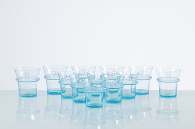 VINCENZO NASON &amp; C., Dodici bicchieri in vetro soffiato. Produzione Murano, Italia 1996 ca. 