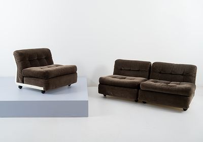 MARIO BELLINI, Tre poltrone modulo modello “Amanta”. Produzione B&amp;B, Italia 1960 ca. Tre 
