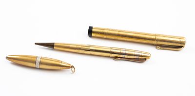 MATITA, PENNA E PORTAMINA LAMINATE IN ORO Matita Waterman, penna stilografica Stilus e 