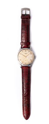 Anni '50 - LONGINES orologio da polso, cassa in acciaio, carica manuale, sotto quadrante dei 