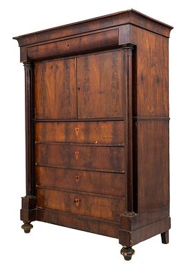 MANIFATTURA SICILIANA DEI PRIMI DELL'800, Chiffonier. Chiffonier Impero in legno di mogano e 