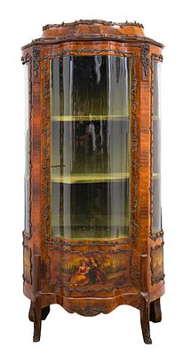 MANIFATTURA FRANCESE DEL XIX SECOLO, Vetrina. Vetrina di forma sagomata in bois de rose, anta 