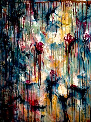 Michelle Loughery - Michelle Loughery "Lachesis" Oil, Alcohol & Encaustic painting. FMV of $3,600. F 