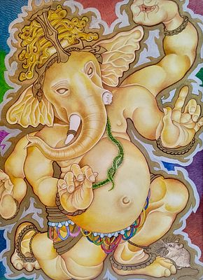 Sveva Caetani - Sveva Caetani original painting "Ganesha Study" Watercolour and gouache on paper. 