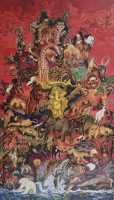 Sveva Caetani - Sveva Caetani "To Ganesha: The Good Companions". Print of a Watercolor and Gouache 