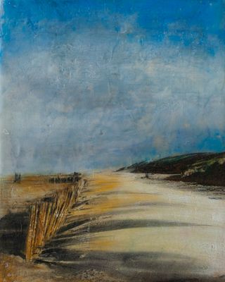 Monique Jansen - Monique Jansen "On the beach". Original, photo encaustic. 9"H x 11"W. $199 FMV. Mo