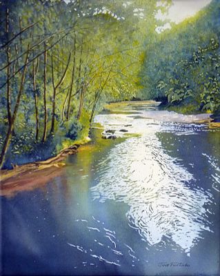 Juve Furtado - Juve Furtado. "A Breath of Fresh Air". Original, watercolor painting. 28"H x 24"W.