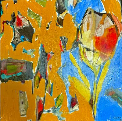Valerie Kordyban - Valerie Kordyban. "Tulip". Mixed media painting. 16"H x 16"W. $275 FMV. Valerie'
