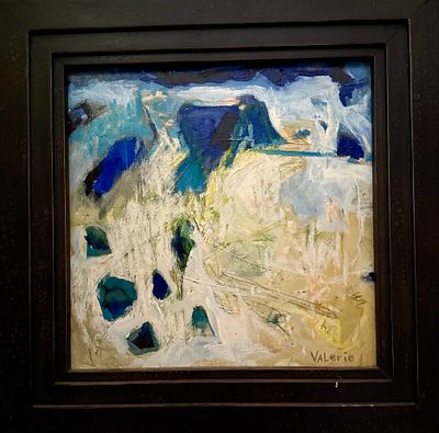 Valerie Kordyban - Valerie Kordyban. "Distant Insight". Framed, Mixed media painting. 12"H x 12"W.