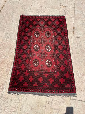 שטיח קילים אפגני מעוטר בעיצוב קלאסי מהמם של גווני בורדו, אדום, שחור 75סמ רוחב אורך 120סמ