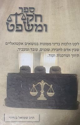 ספר חק ומשפט. לקט הלכות בדיני ממונות. מצב טוב.